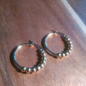 Ion Plated Yellow Gold Stainless Steel Hoop Earrings